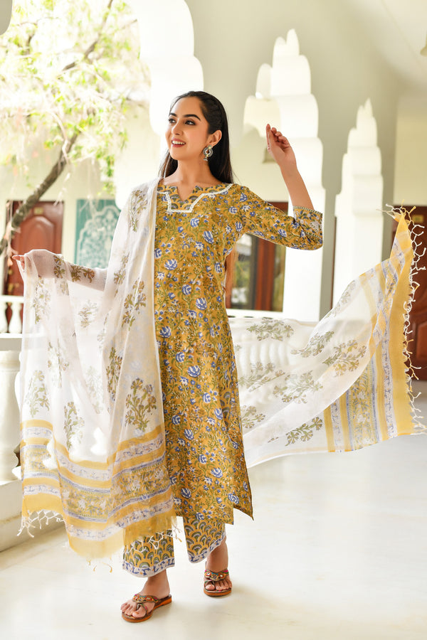 Rupika Mul Handblock Suit Set