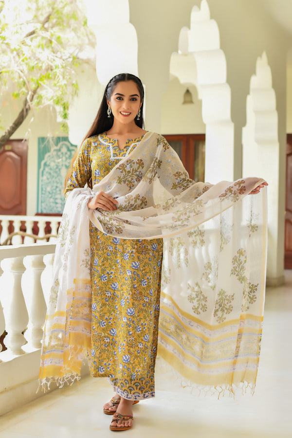 Rupika Mul Handblock Suit Set