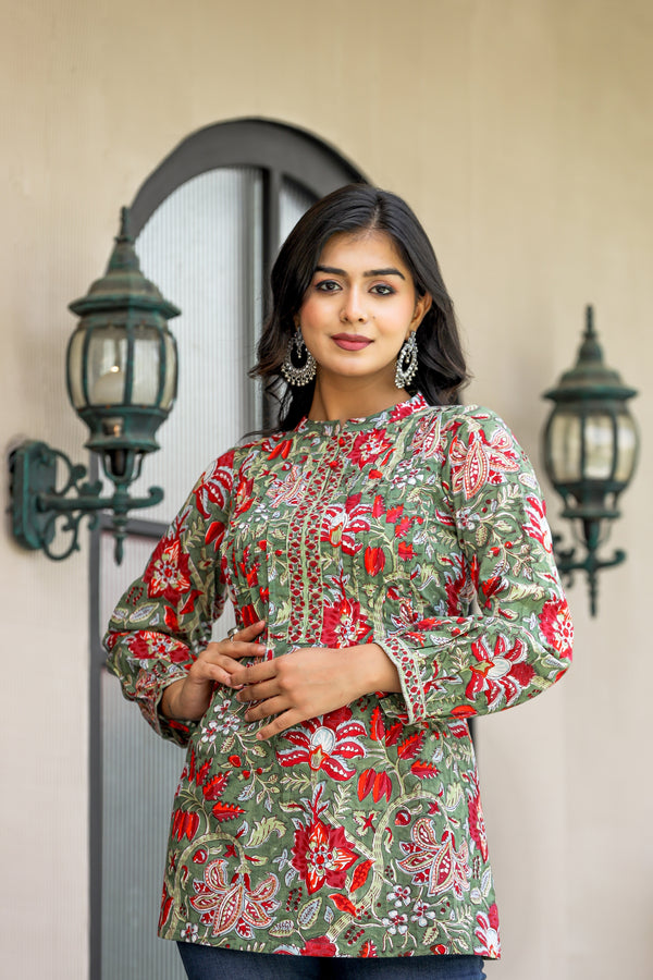 SEHAJ HANDBLOCK SHORT KURTA