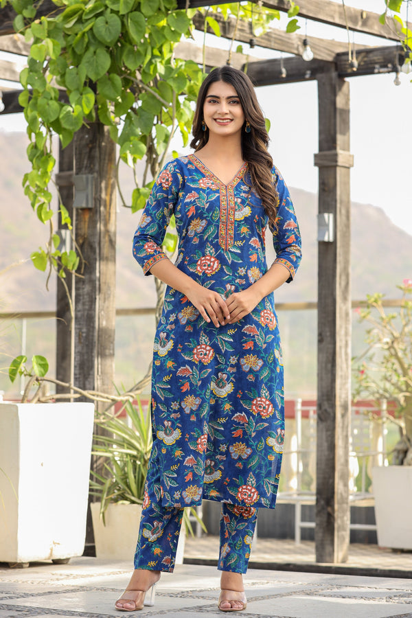 NATURAL CHARM HANDBLOCK KURTA PANT ONLY