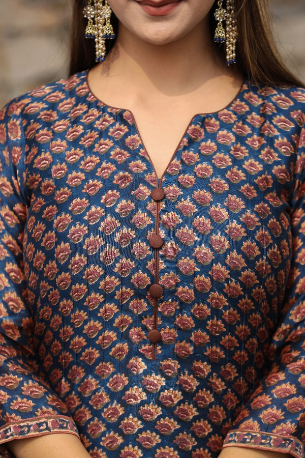 Eila Chanderi Pintuck Kurta Lining Suit Set