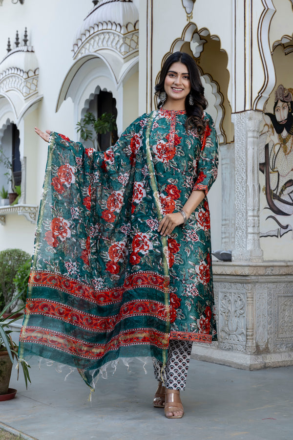 Ruby Rose Chanderi Silk Straight Fit Suit Set