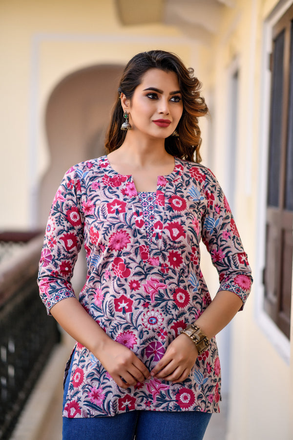 Divine Garden Short Cotton Kurta