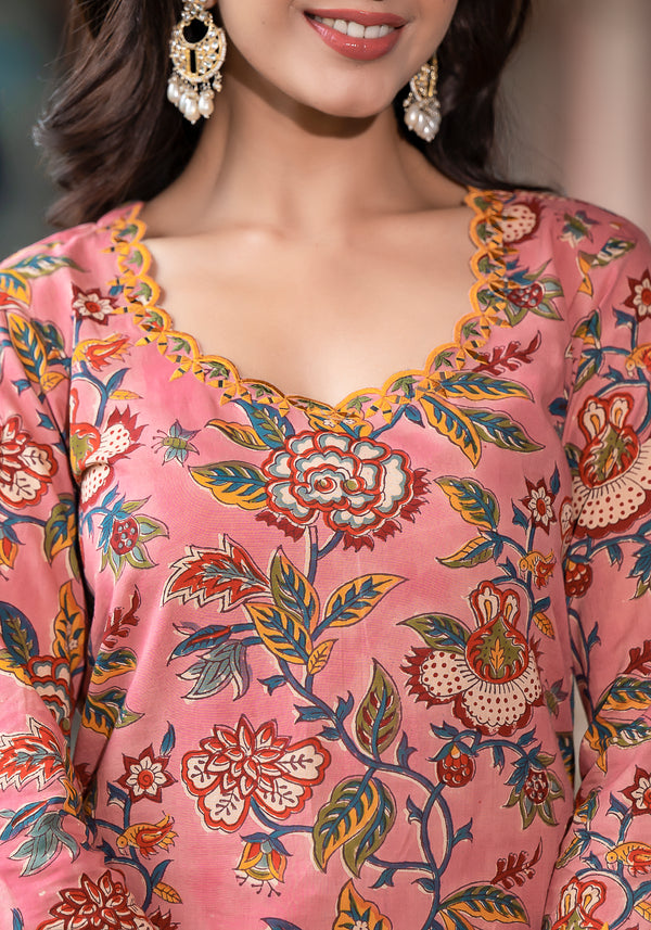 Iktara Embroidery Handblock suit set