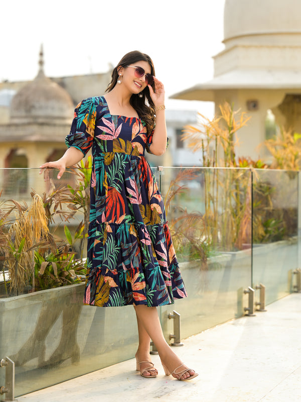 Blue Paradise Midi Dress