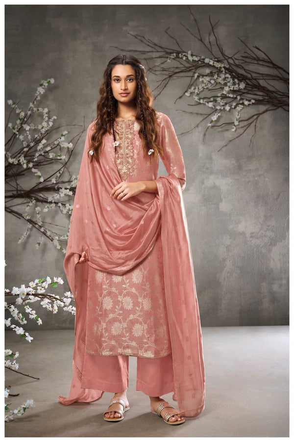 Kusum Unstitch suit set in Silk with Handwork